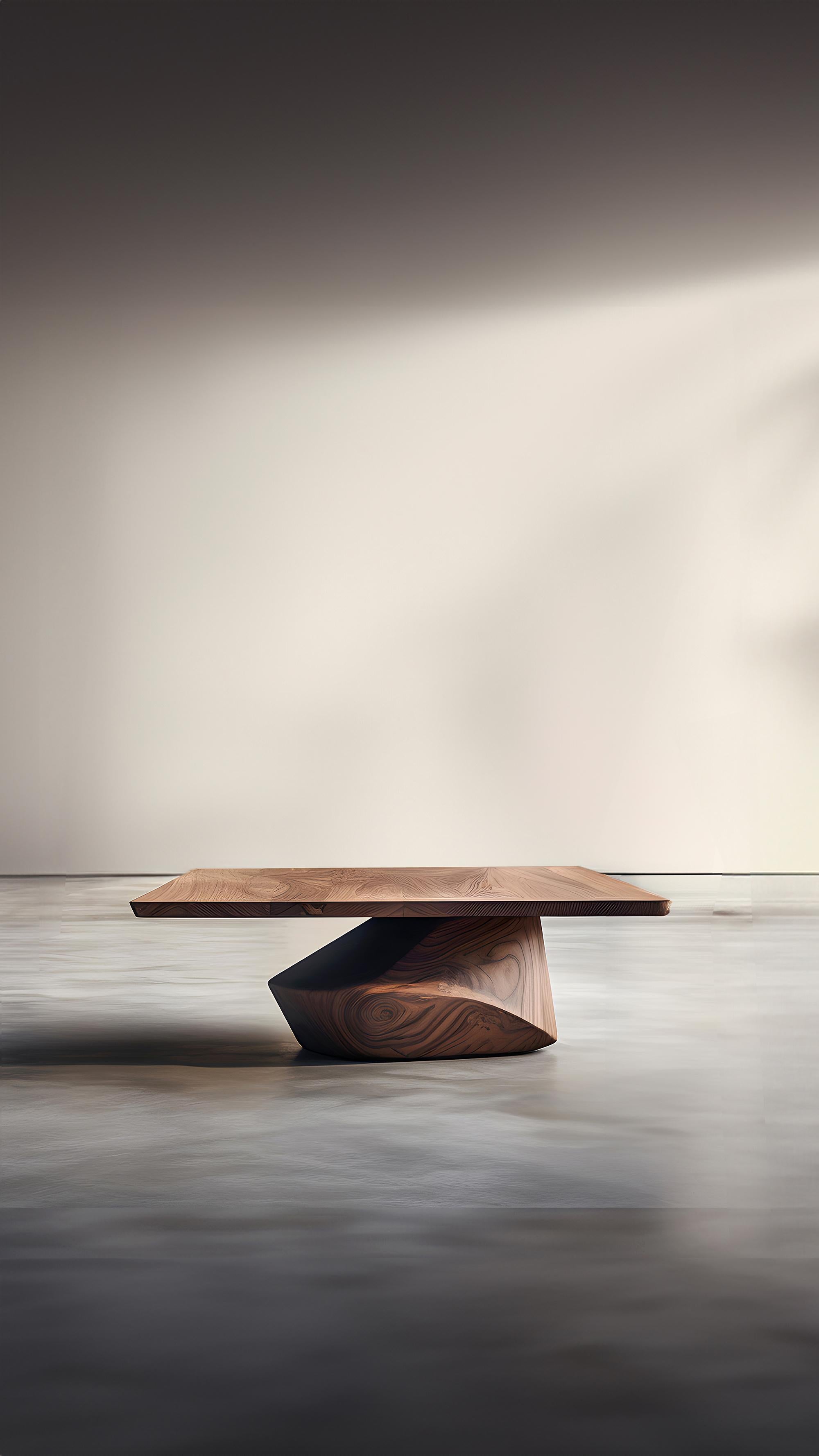 Walnut Beauty Solace 34: Artisan-Crafted with Circular Table Top For Sale 1