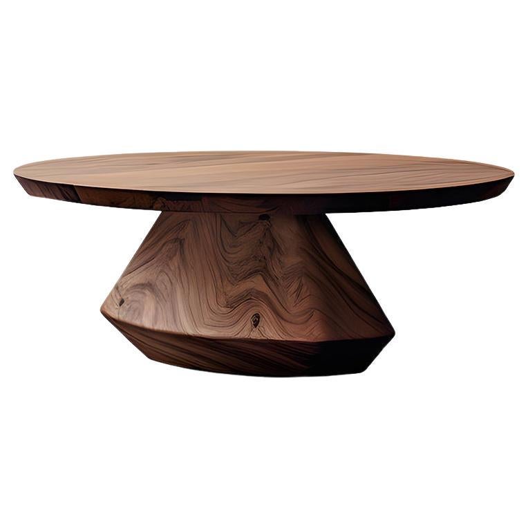 Walnut Beauty Solace 34: Artisan-Crafted with Circular Table Top For Sale