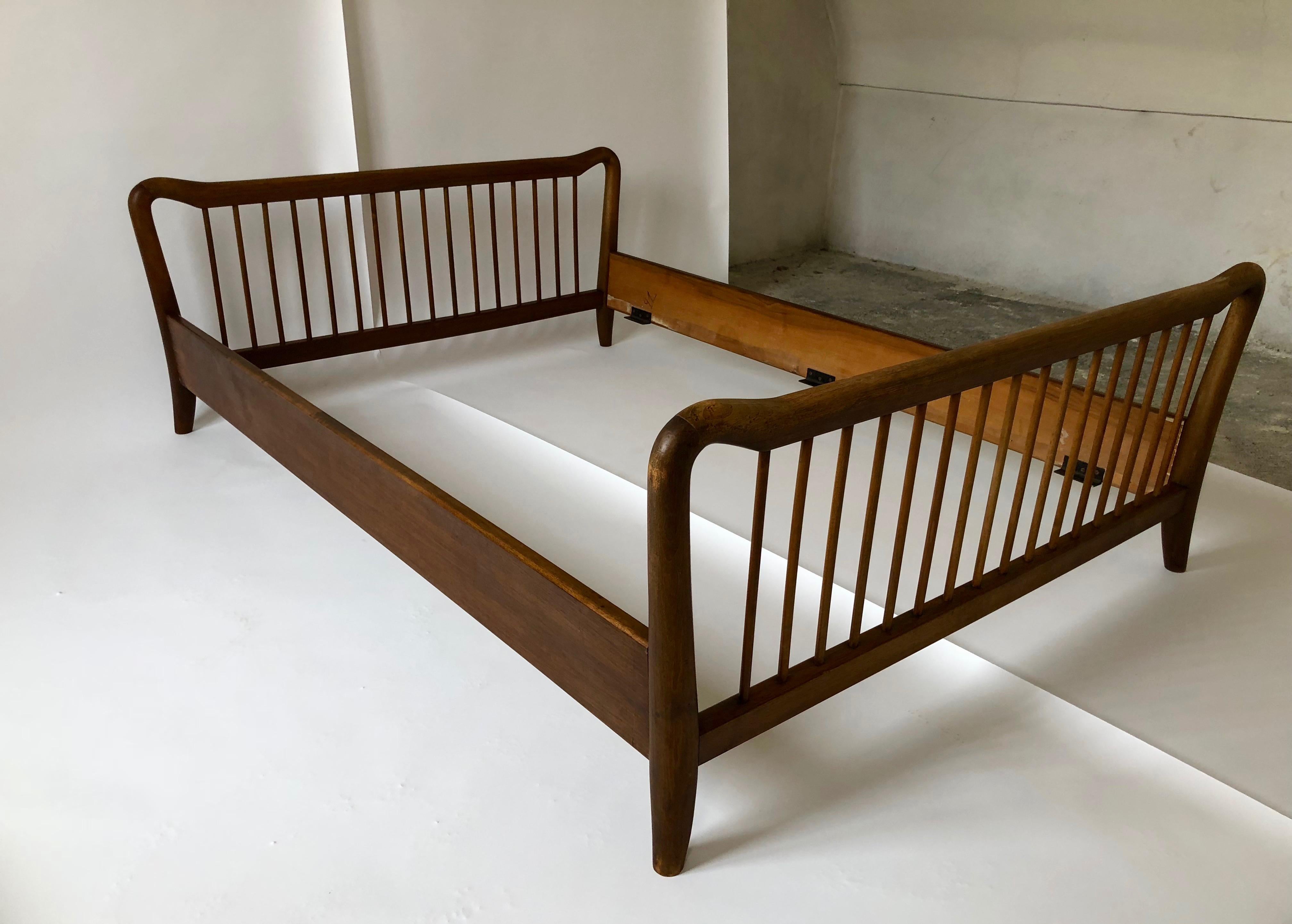 walnut antique bed