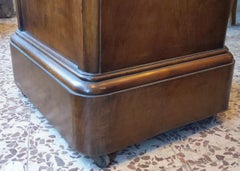 Walnut Bedside Table with Writing Desk Drawer, Marble Top, Mid 1800s