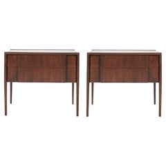Walnut Bedside Tables by Drexel, circa 1950s