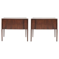 Walnut Bedside Tables by Drexel, circa 1950s