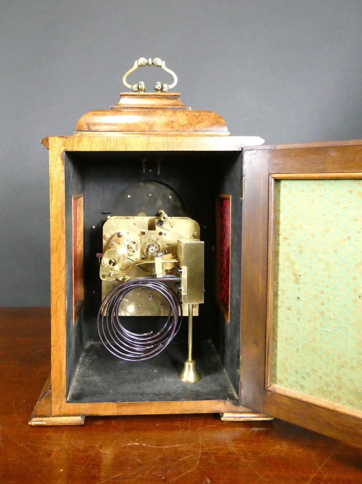 Mid-20th Century Walnut Bell Top Westminster Chiming Mantel Clock For Sale