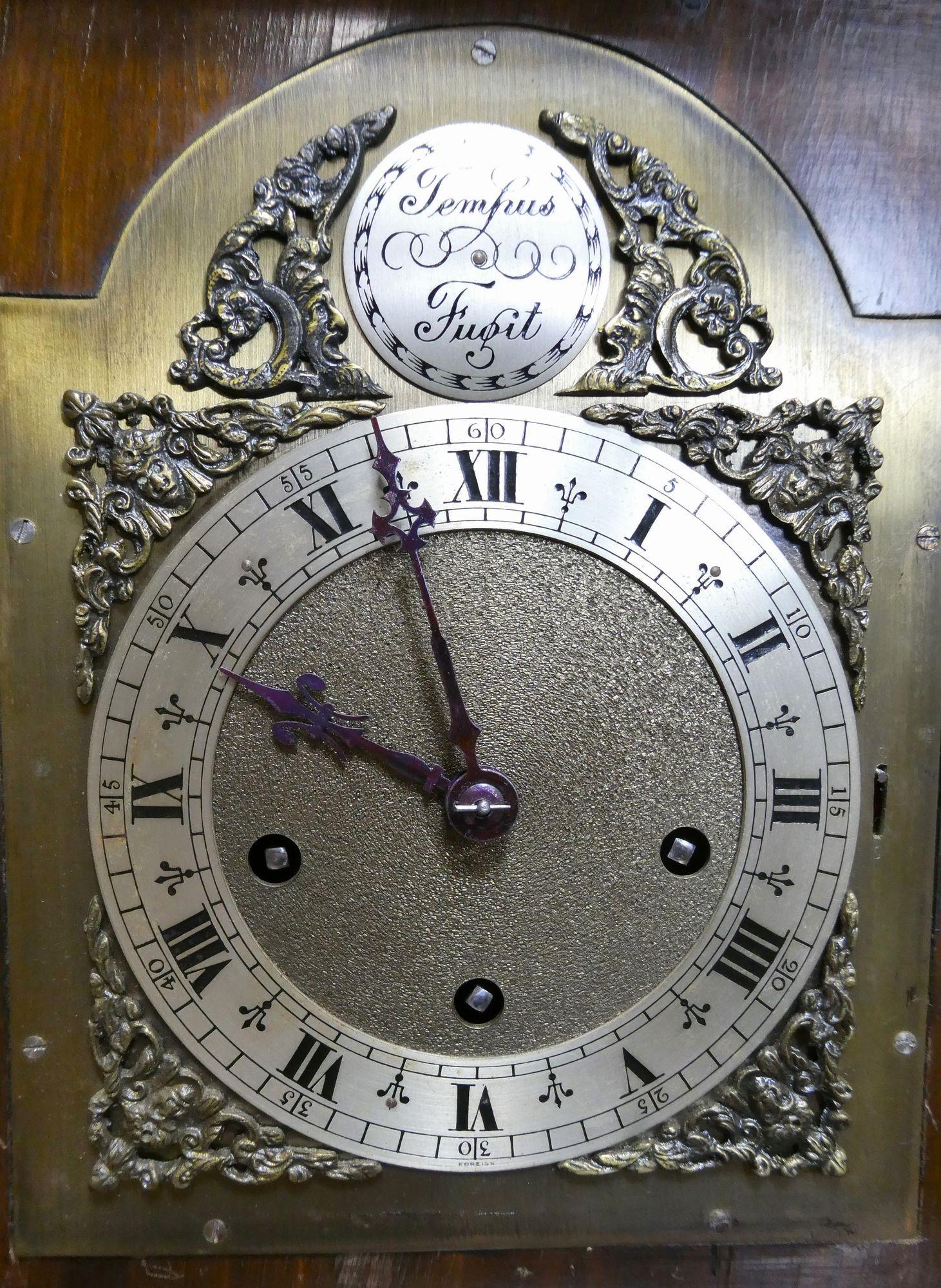 Walnut Bell Top Westminster Chiming Mantel Clock For Sale 2