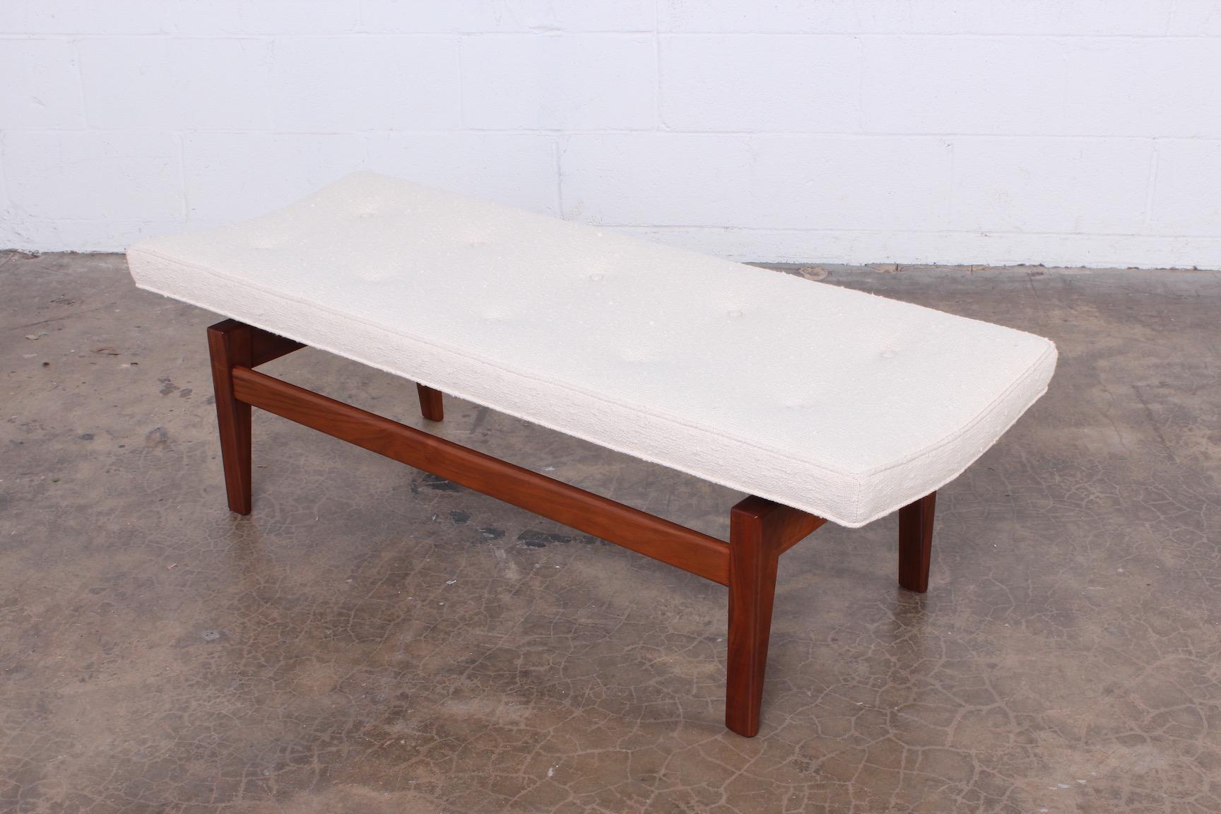 Walnut Bench by Jens Risom In Excellent Condition In Dallas, TX