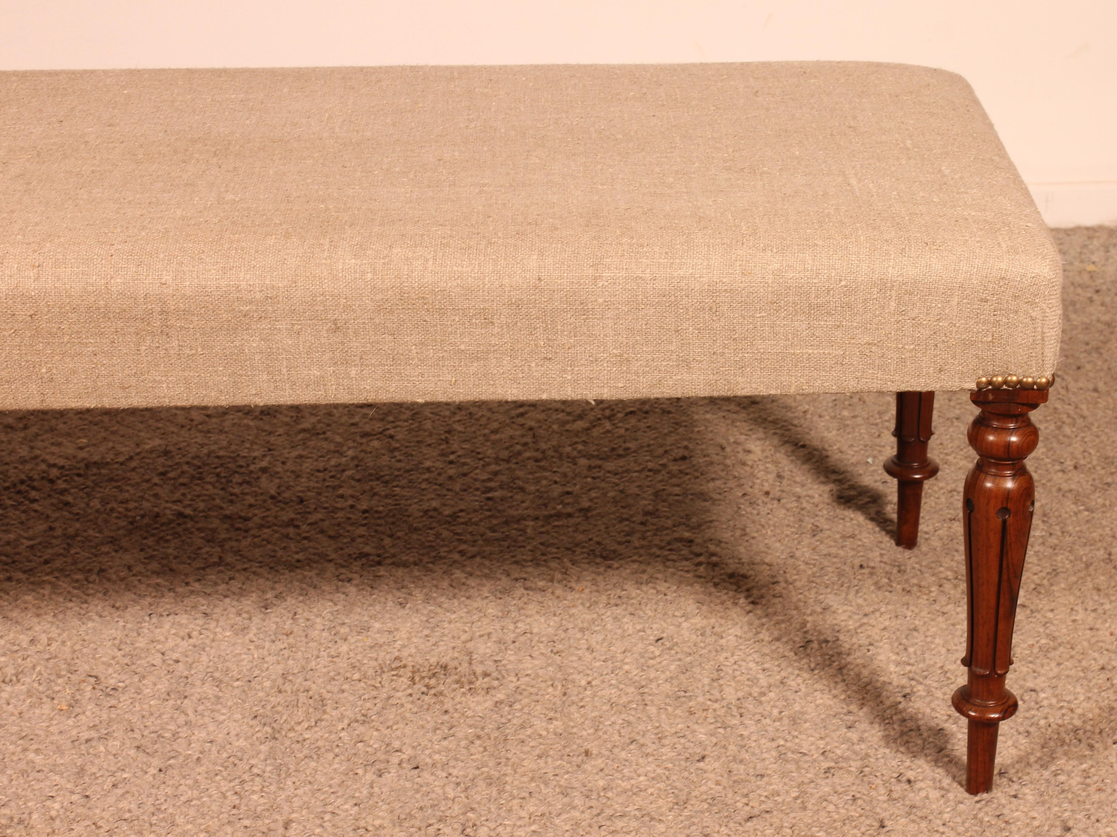 British Walnut Bench From The 19th Century For Sale