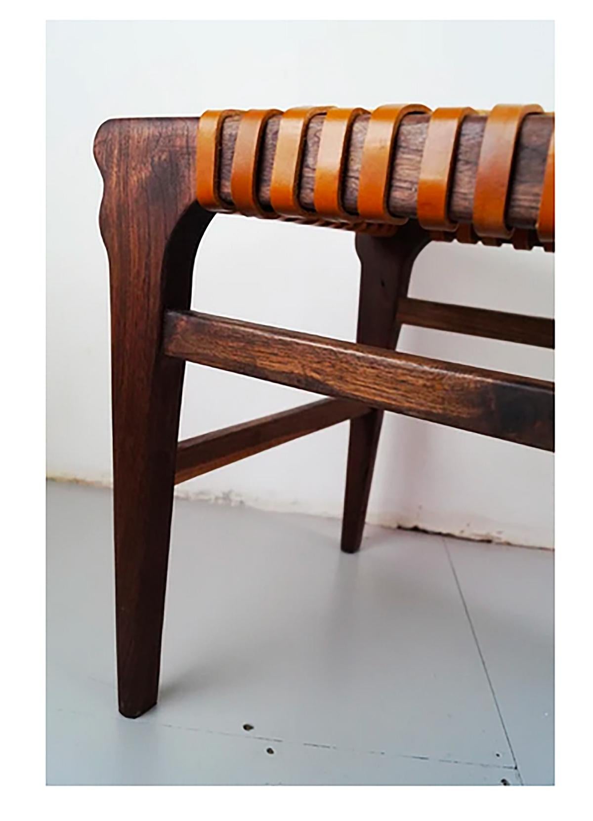 Walnut Bench with Leather Webbing. To order
Bench by John A. Harris. Various sizes are available.
Dimensions: W 140 x D 40 x H 43 cm
Pre-order, lead time 4 to 6 weeks.

​
