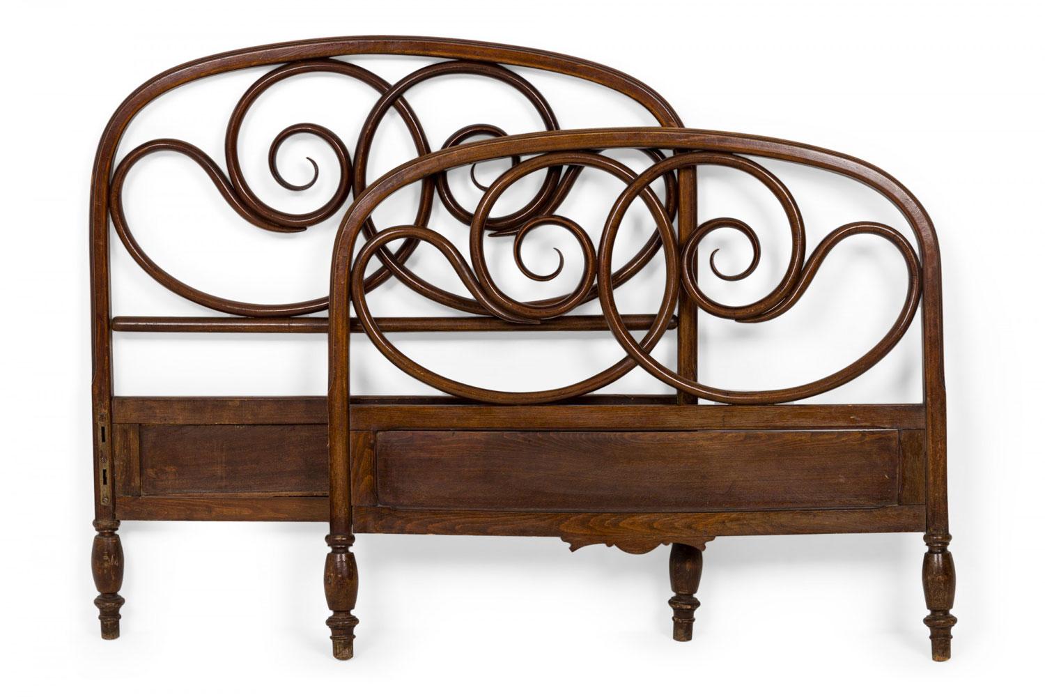 Walnut Bentwood Twin Bed For Sale