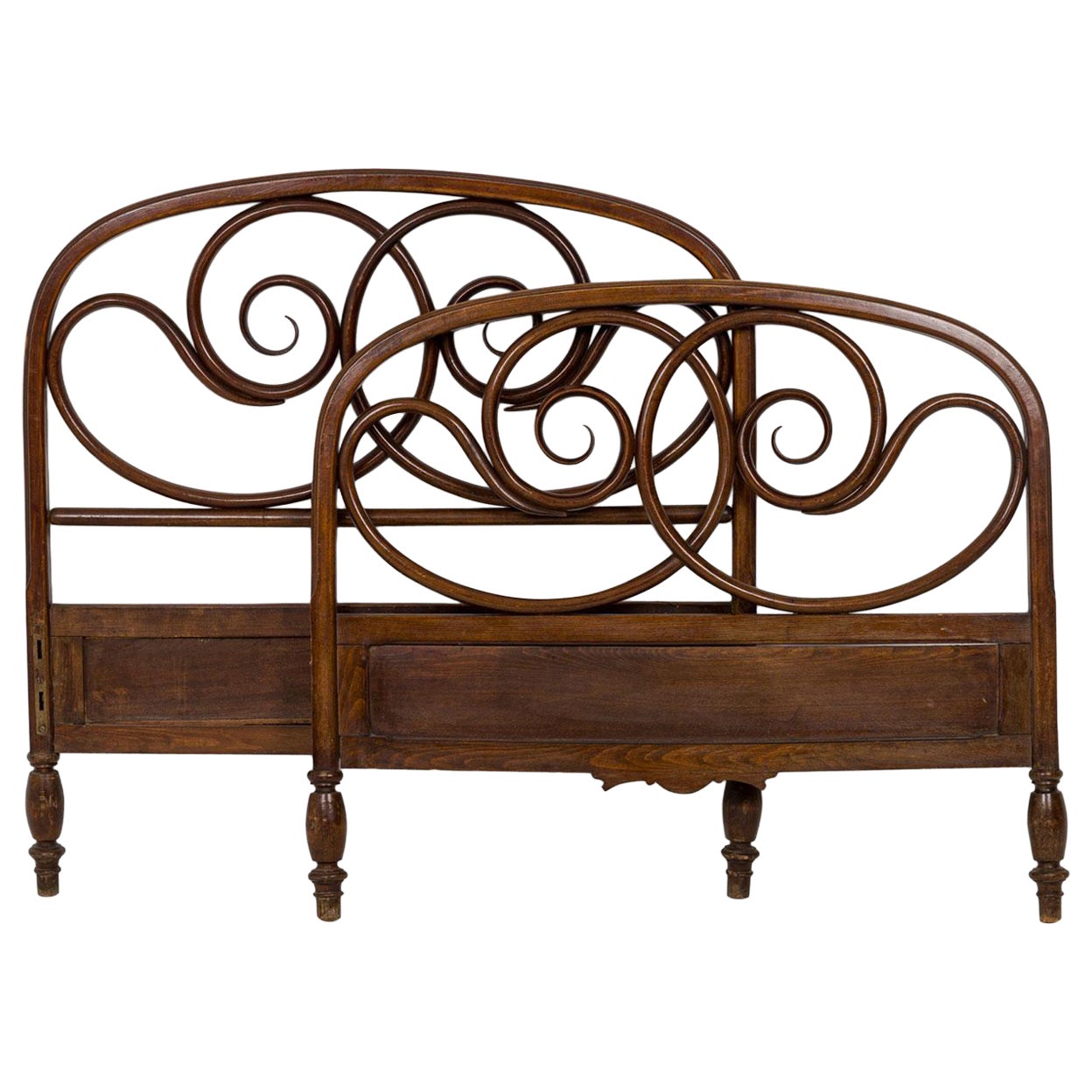 Walnut Bentwood Twin Bed
