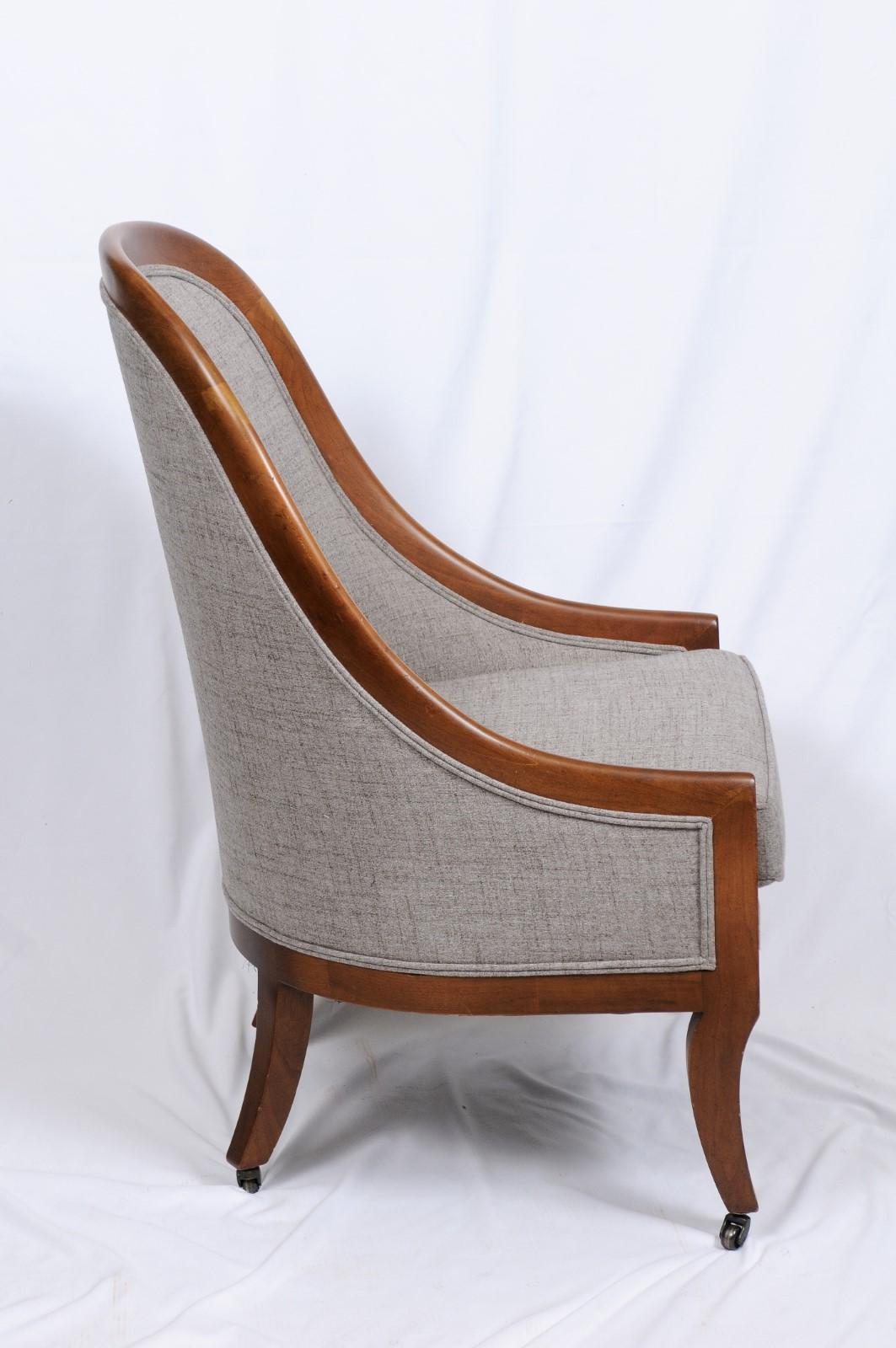 Walnut Bergère Chairs by Baker Furniture, 2 Available 7