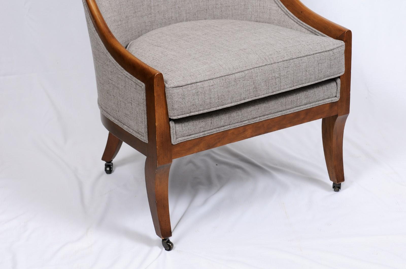 American Walnut Bergère Chairs by Baker Furniture, 2 Available