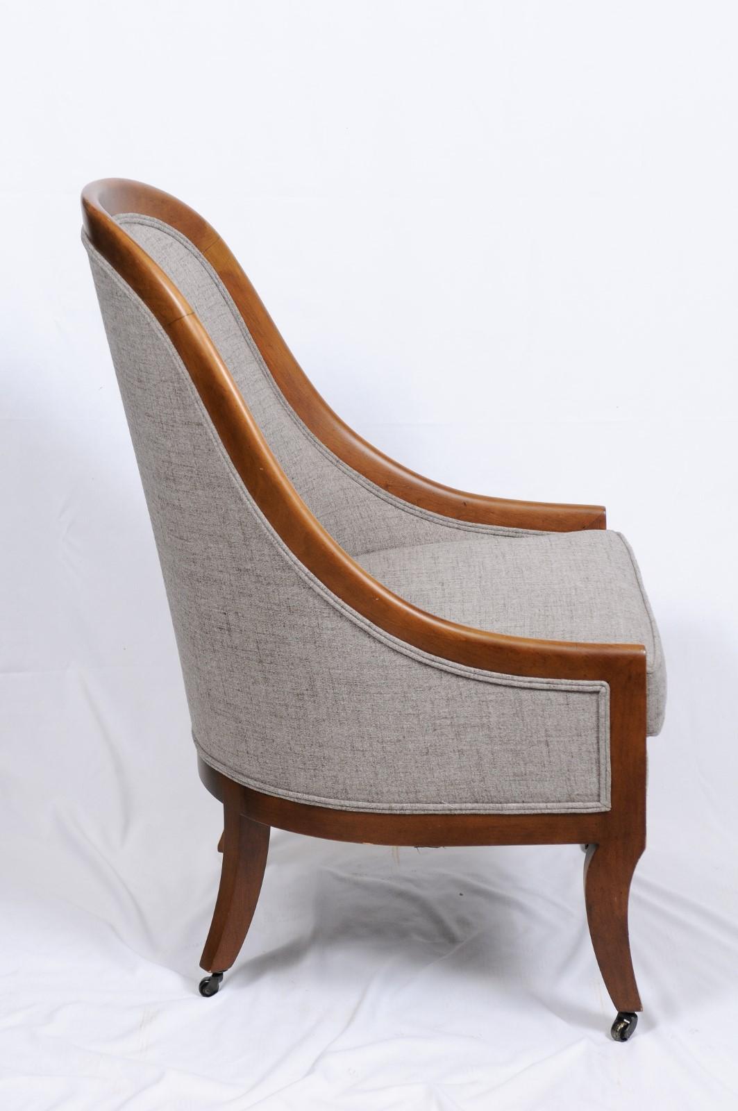 20th Century Walnut Bergère Chairs by Baker Furniture, 2 Available