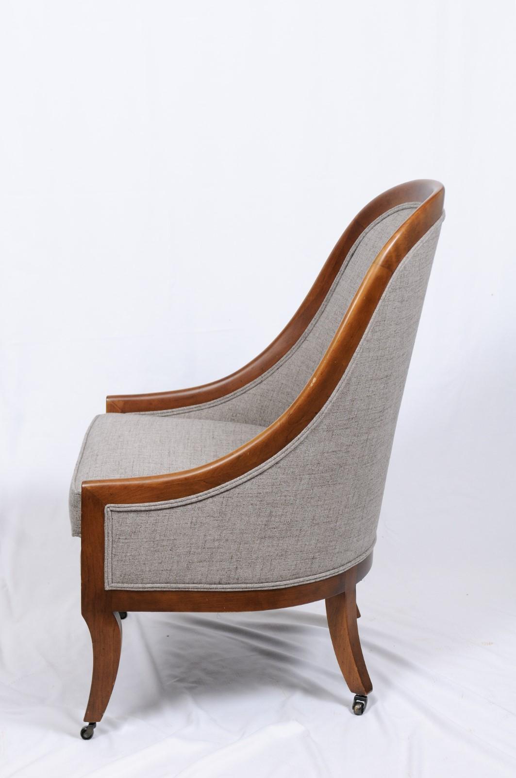 Walnut Bergère Chairs by Baker Furniture, 2 Available 2