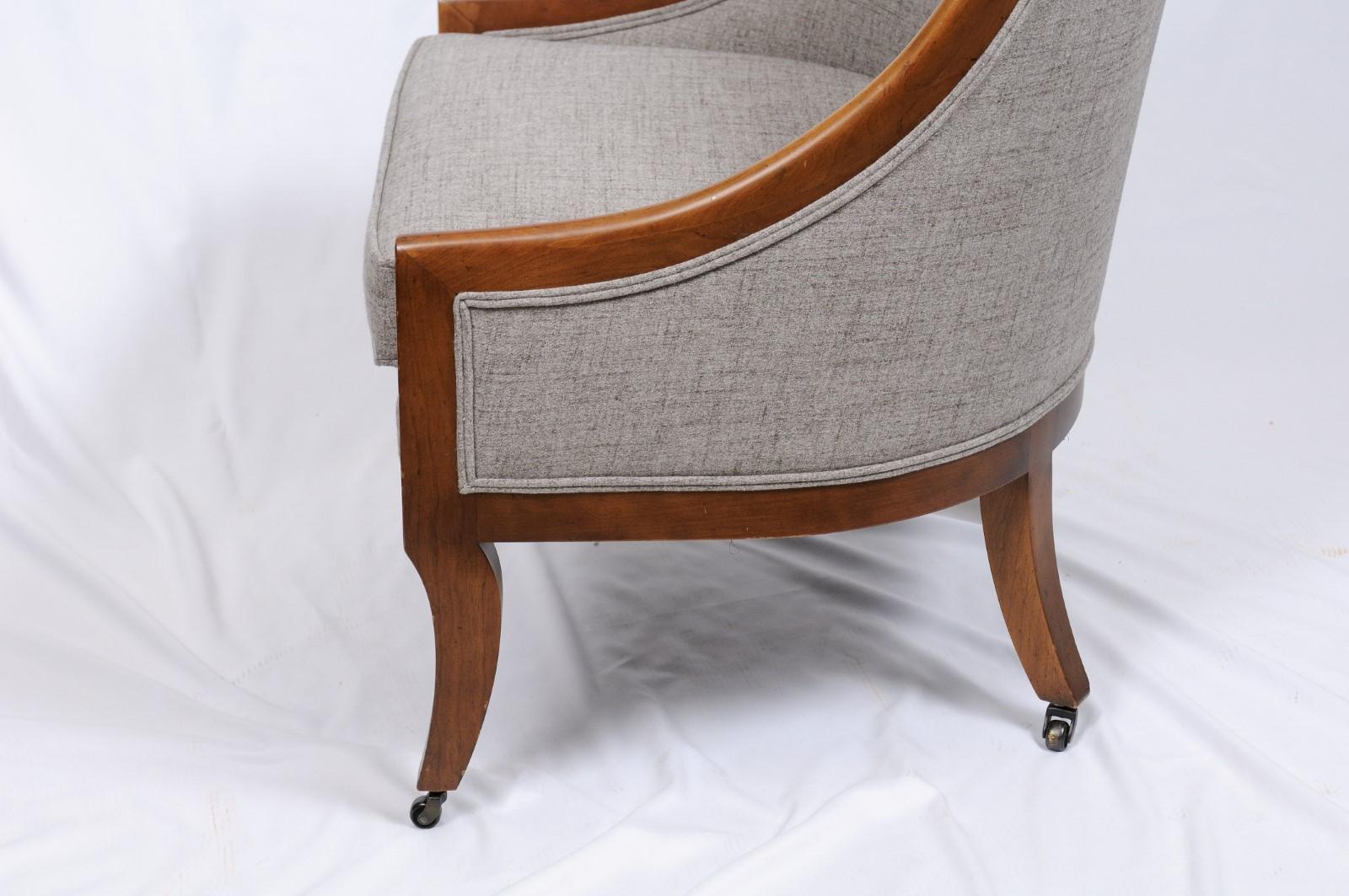Walnut Bergère Chairs by Baker Furniture, 2 Available 3