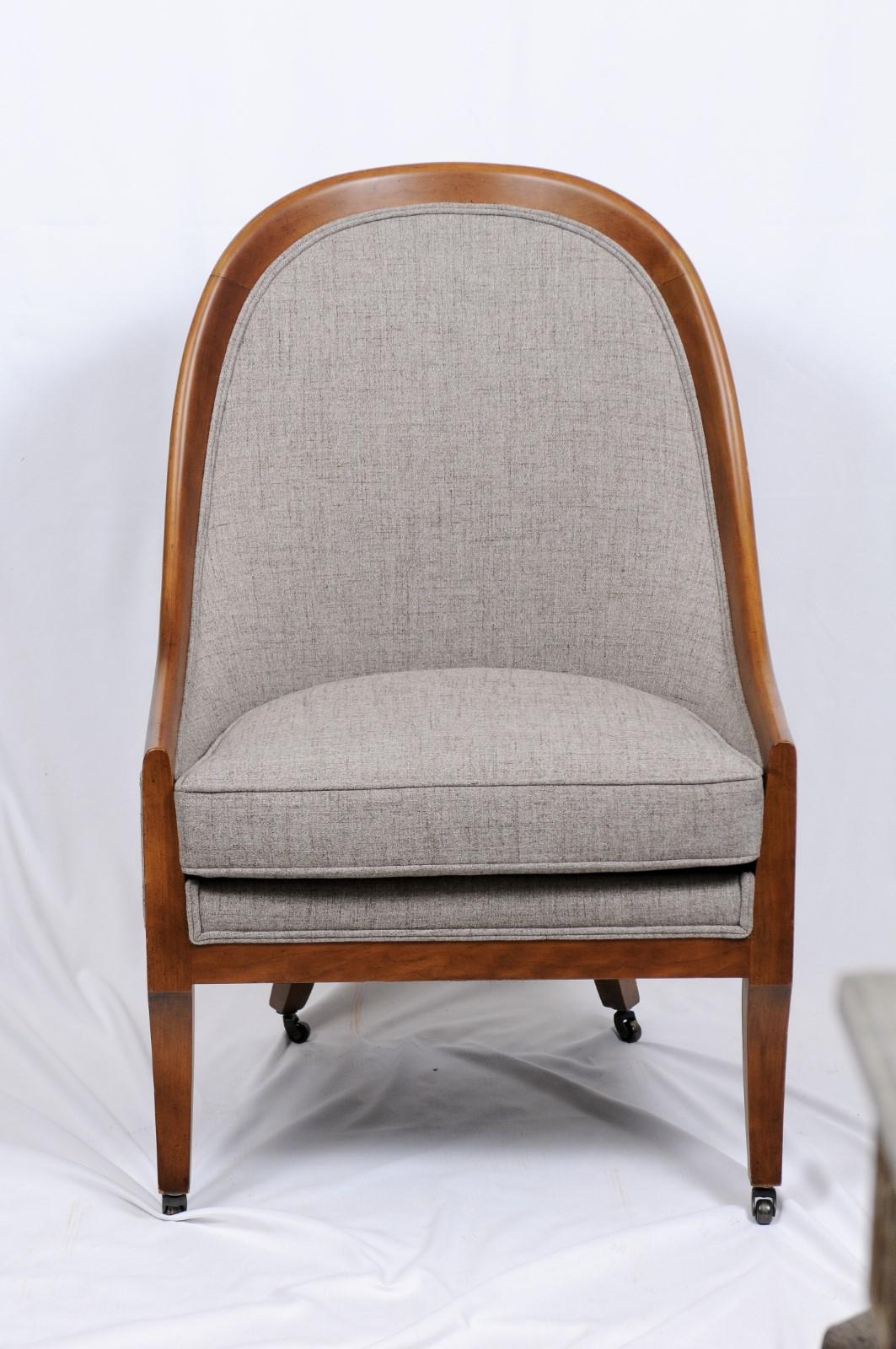 Walnut Bergère Chairs by Baker Furniture, 2 Available 4