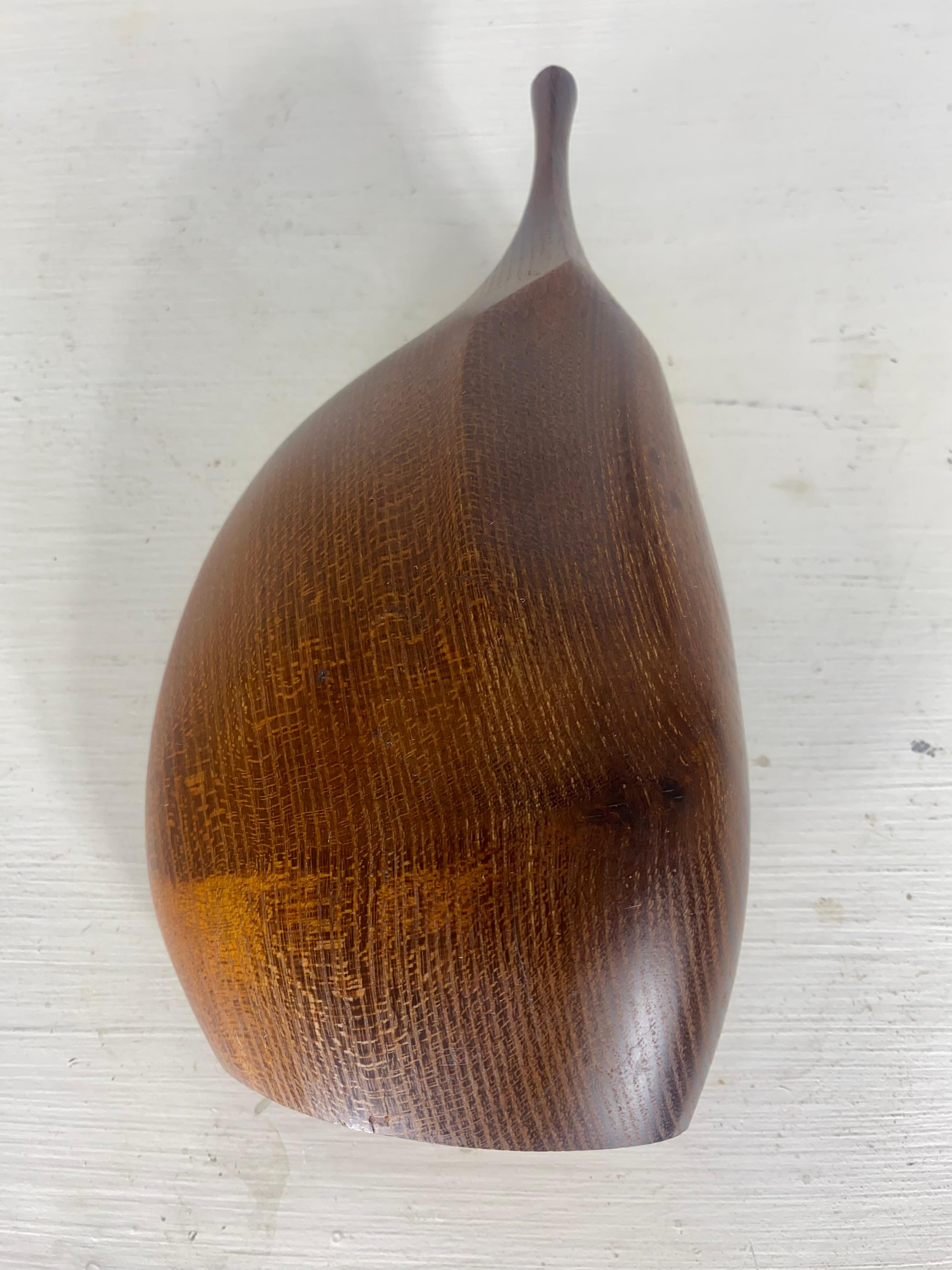 Hand-Carved Walnut Biomorphic vase by California Designer Craftsman, Doug Ayers, c. 1960 For Sale