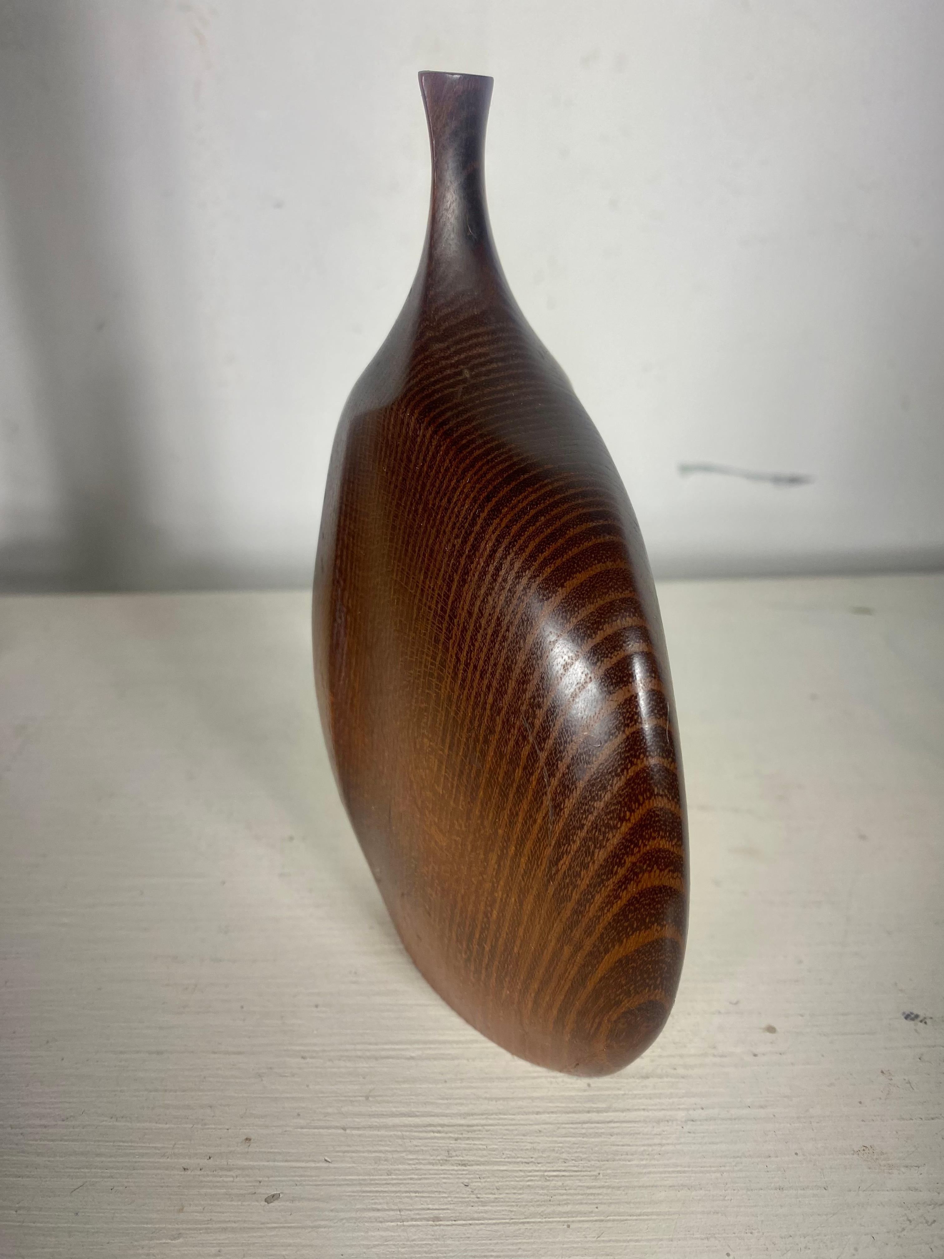 Mid-20th Century Walnut Biomorphic vase by California Designer Craftsman, Doug Ayers, c. 1960 For Sale