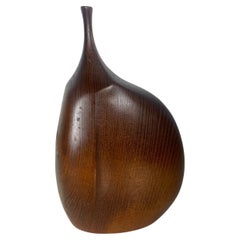 Retro Walnut Biomorphic vase by California Designer Craftsman, Doug Ayers, c. 1960