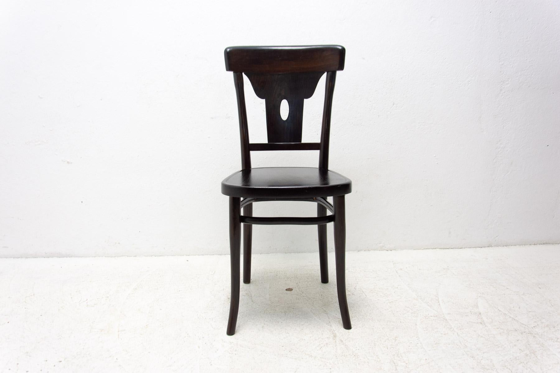 Walnut Bistro Chair Czechoslovakia, 1920s For Sale at 1stDibs