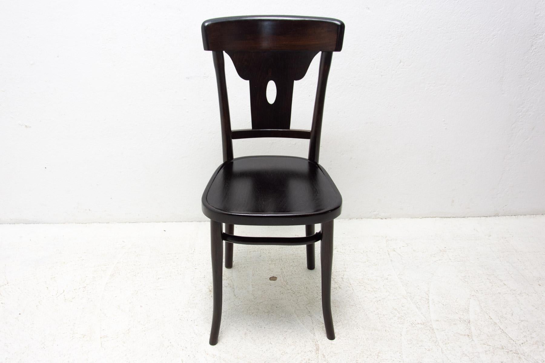 Walnut Bistro Chair Thonet, Czechoslovakia, 1920s 5
