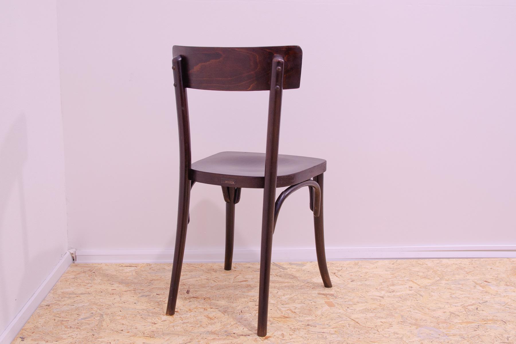 Wood Walnut bistro chair THONET, Czechoslovakia, 1920´s