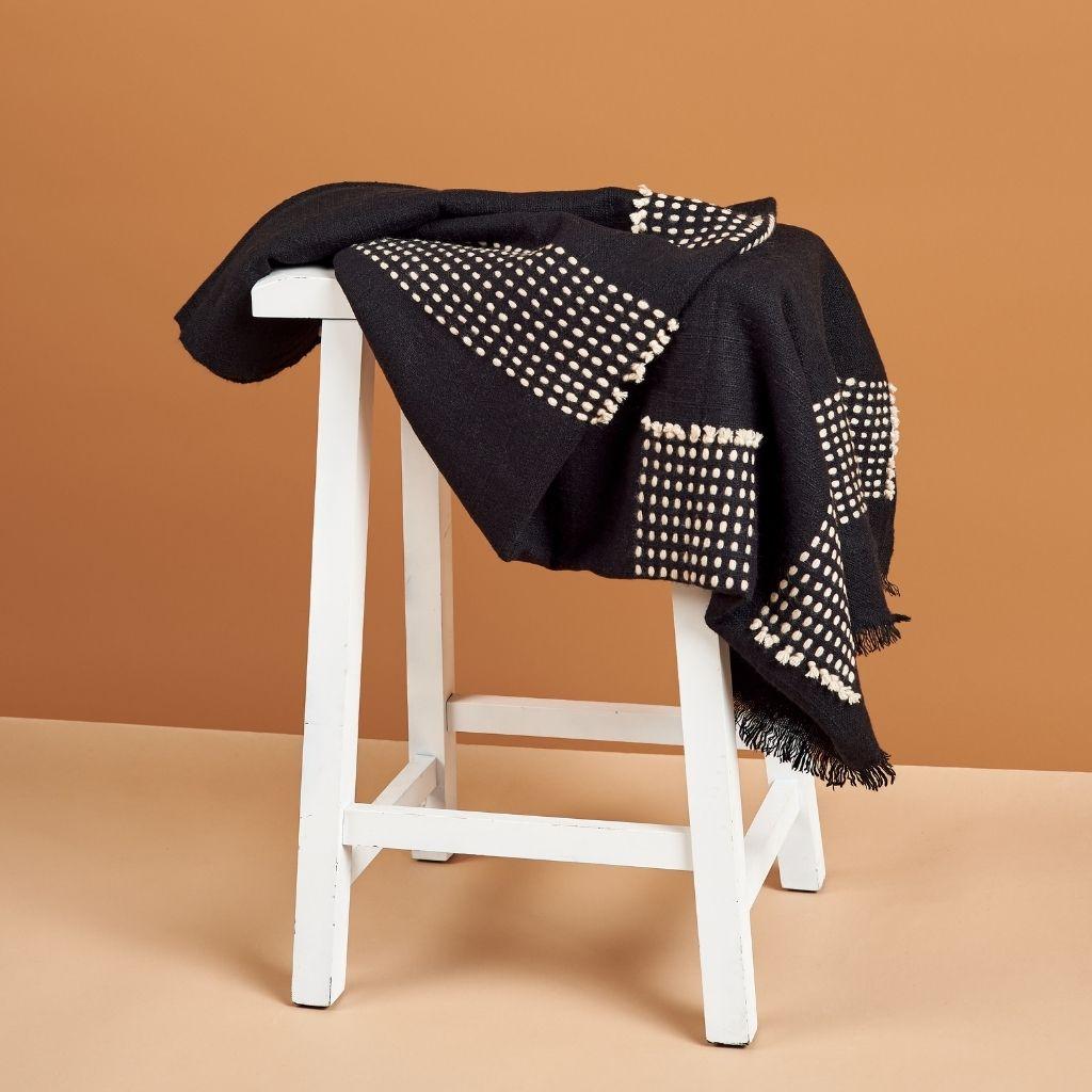 Custom design by Studio Variously, Walnut Black Yak throw / blanket is handwoven by master weavers in Nepal and dyed entirely with earth friendly dyes. A sustainable design brand based out of Michigan, Studio Variously exclusively collaborates with