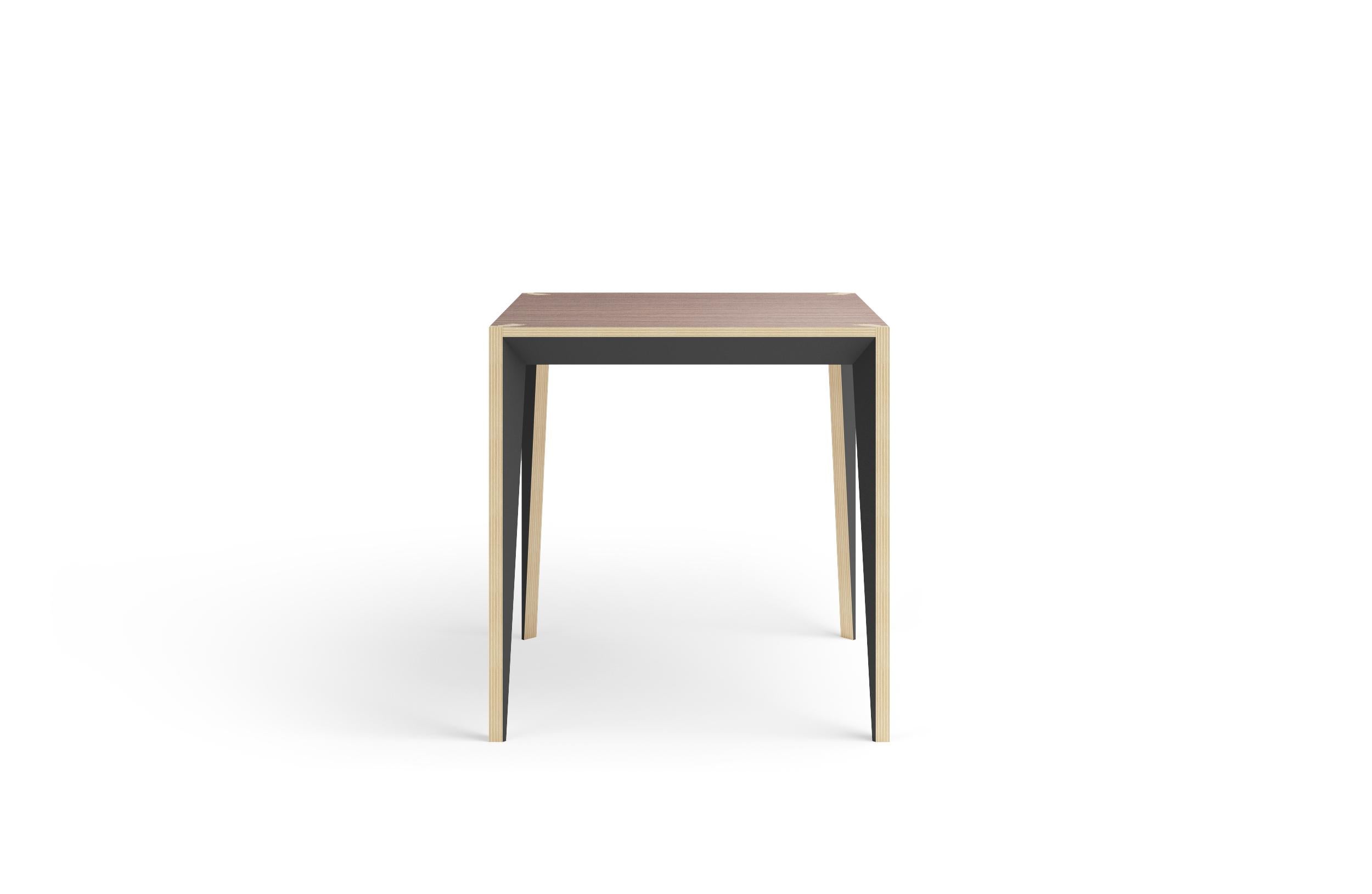 Merging clean lines with warm materials, the faceted geometry of the MiMi square table creates a slender, elegant profile punctuated with angled surfaces that capture light. The MiMi line was a NYCxDesign 2018 Honoree and German Design Award 2019