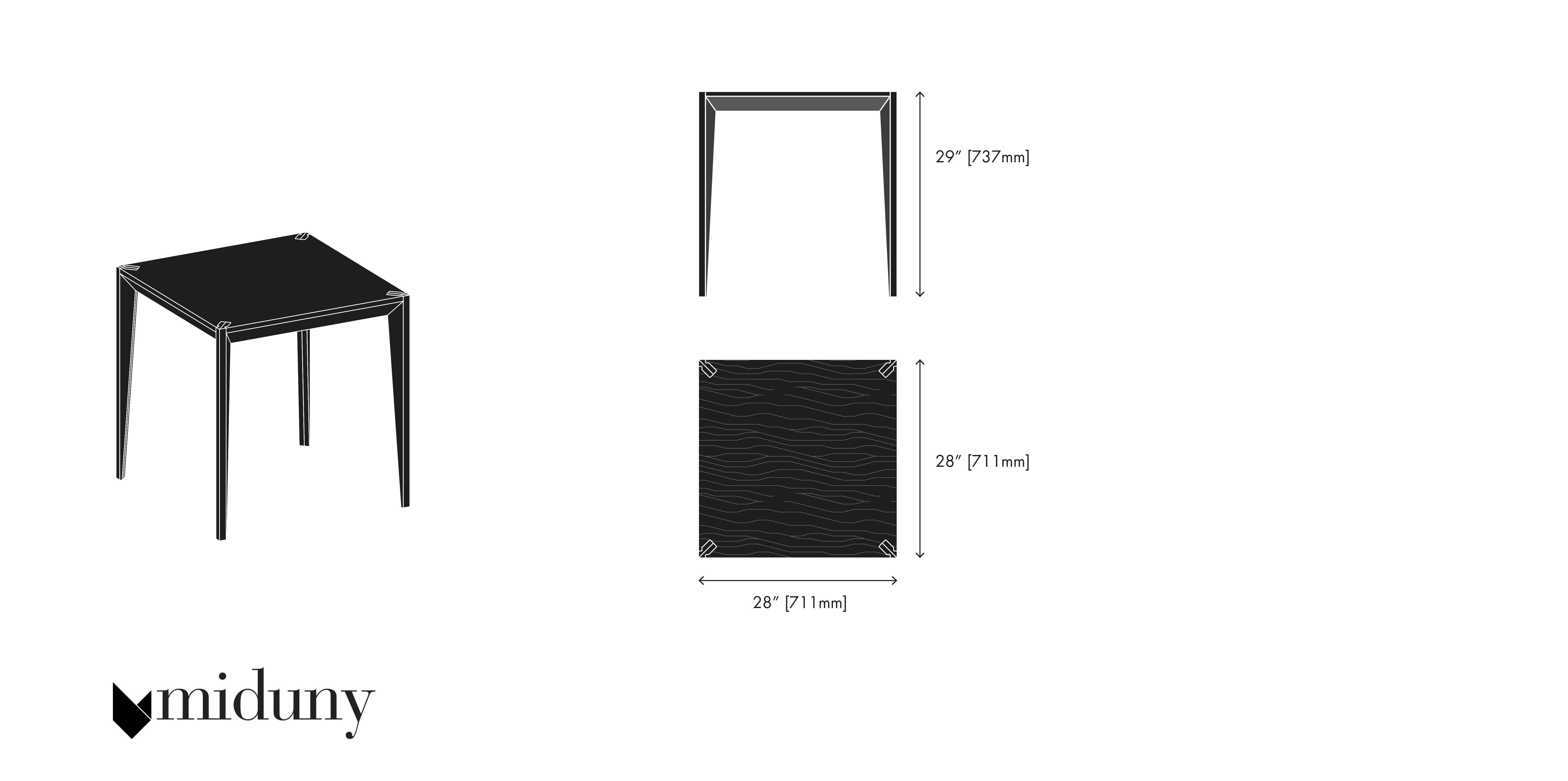 Table carrée MiMi noire de Miduny, fabriquée en Italie Neuf - En vente à Brooklyn, NY