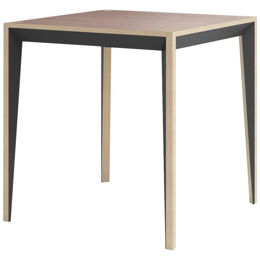 Walnut Black MiMi Square Table by Miduny, Made in Italy