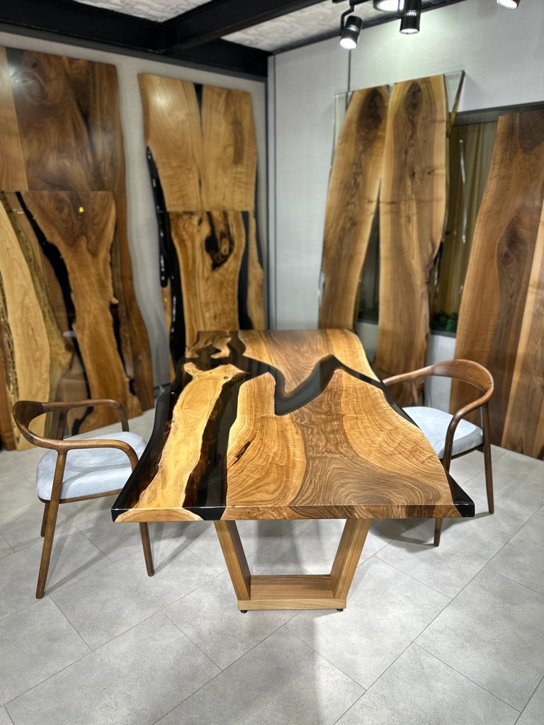 Ulivo Tavolo Legno E Resina Nera Calabria Tavolo Da Pranzo