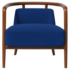 Sillón Essex Moderno Nogal, Azul