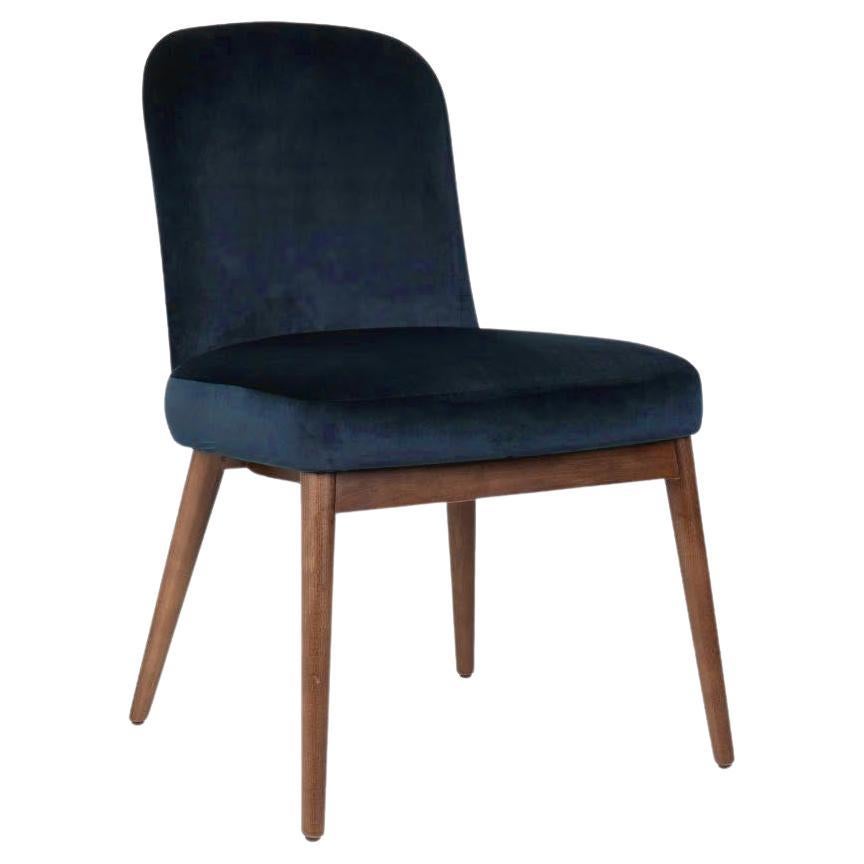 Walnut, Blue Velvet Modern Essex Chair