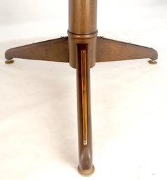 Walnut Boat Shape Double Tripod Bases One Extension Leaf Board Dining Table MINT