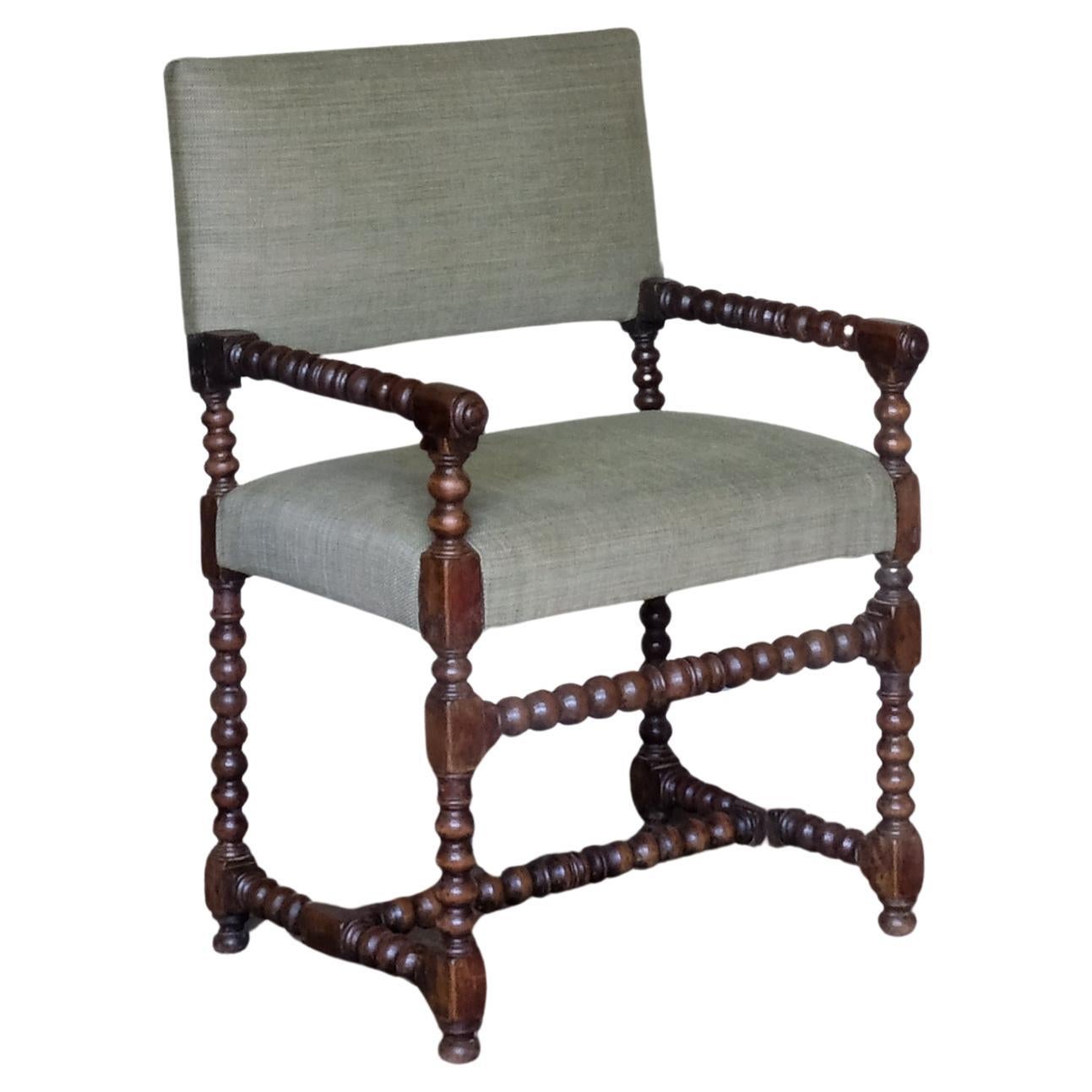 Walnut Bobbin Armchair For Sale