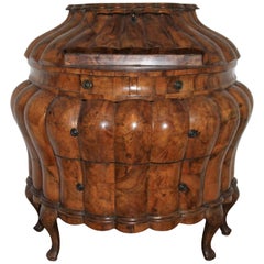 Walnut Bombé Secretaire Commode, End of the 18th Century