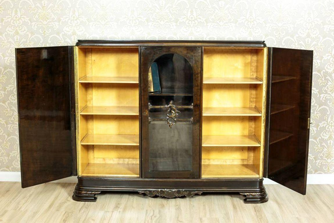Walnut Bookcase, circa 1910-1920 In Good Condition In Opole, PL