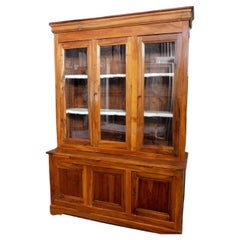 Bücherregale aus Nussbaumholz mit 3 Glastüren, Italien