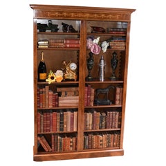 Walnut Bookcase, Single Sheraton Regency Open Bookcases