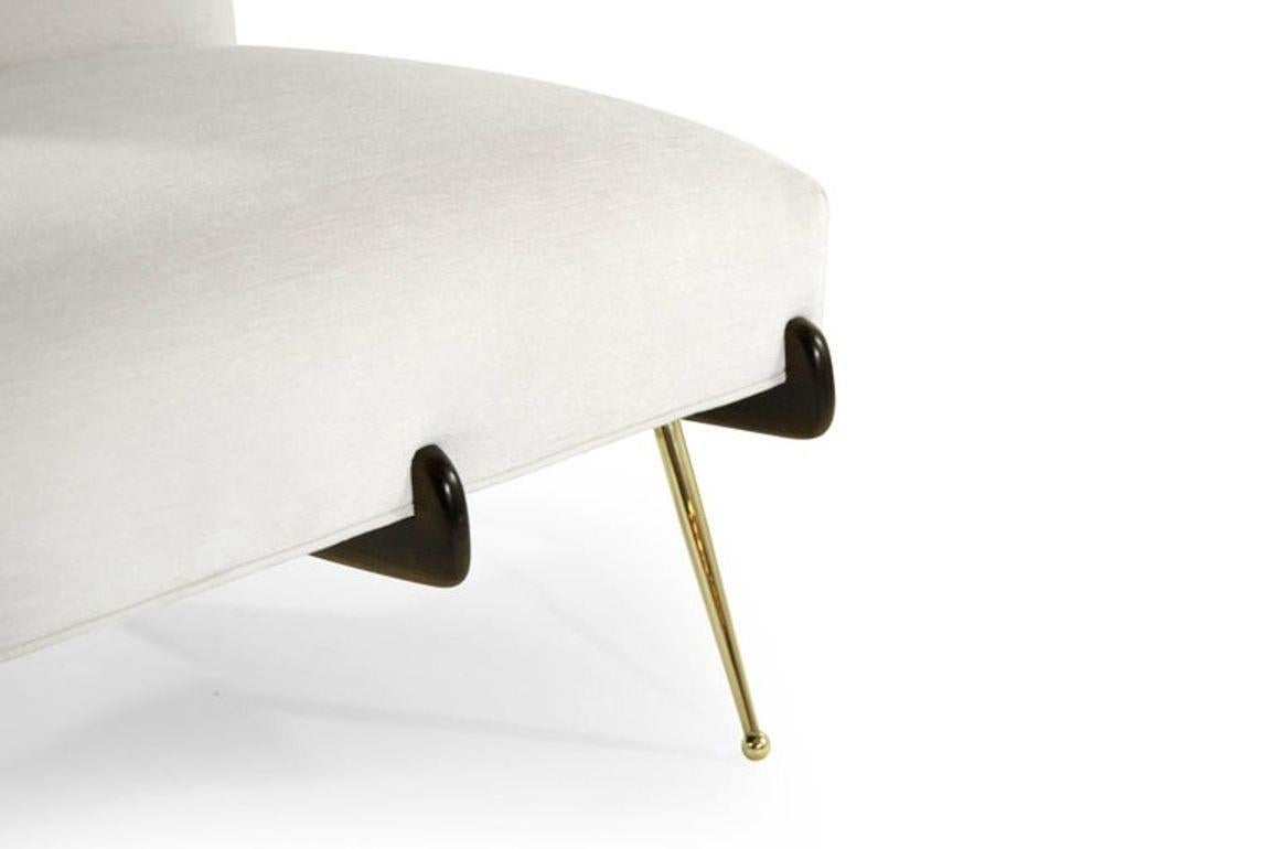Walnut Boomerang Lounge Chair in Brass and Dark Walnut by Stamford Modern For Sale 5