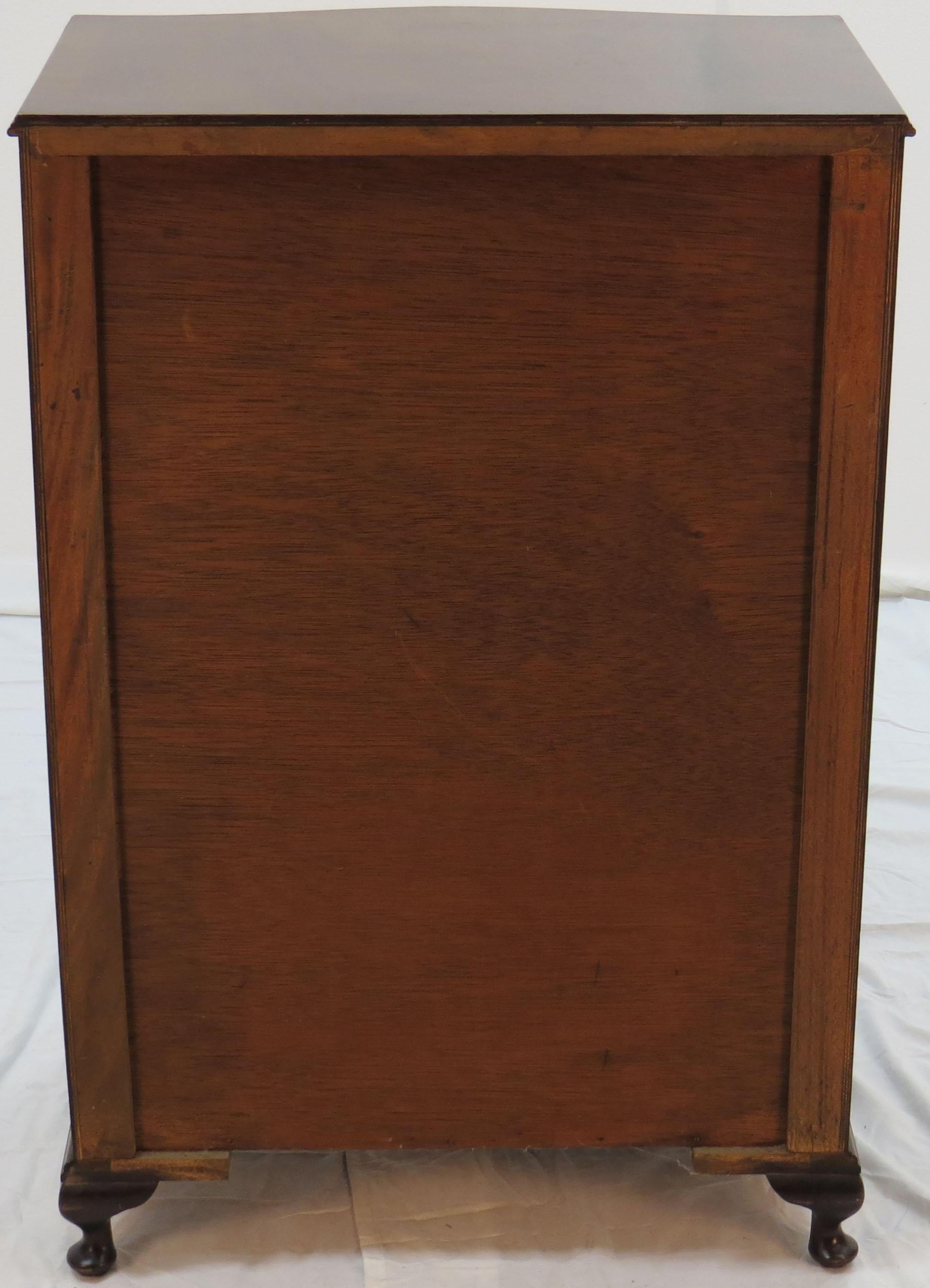 Walnut Bow Front Queen Anne Style Lingerie Chest of Drawers Dresser 1