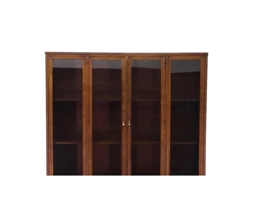 Glass Walnut Brasilia Buffet Credenza by Broyhill with Detachable China Hutch For Sale