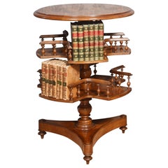 Walnut brass inlaid book table