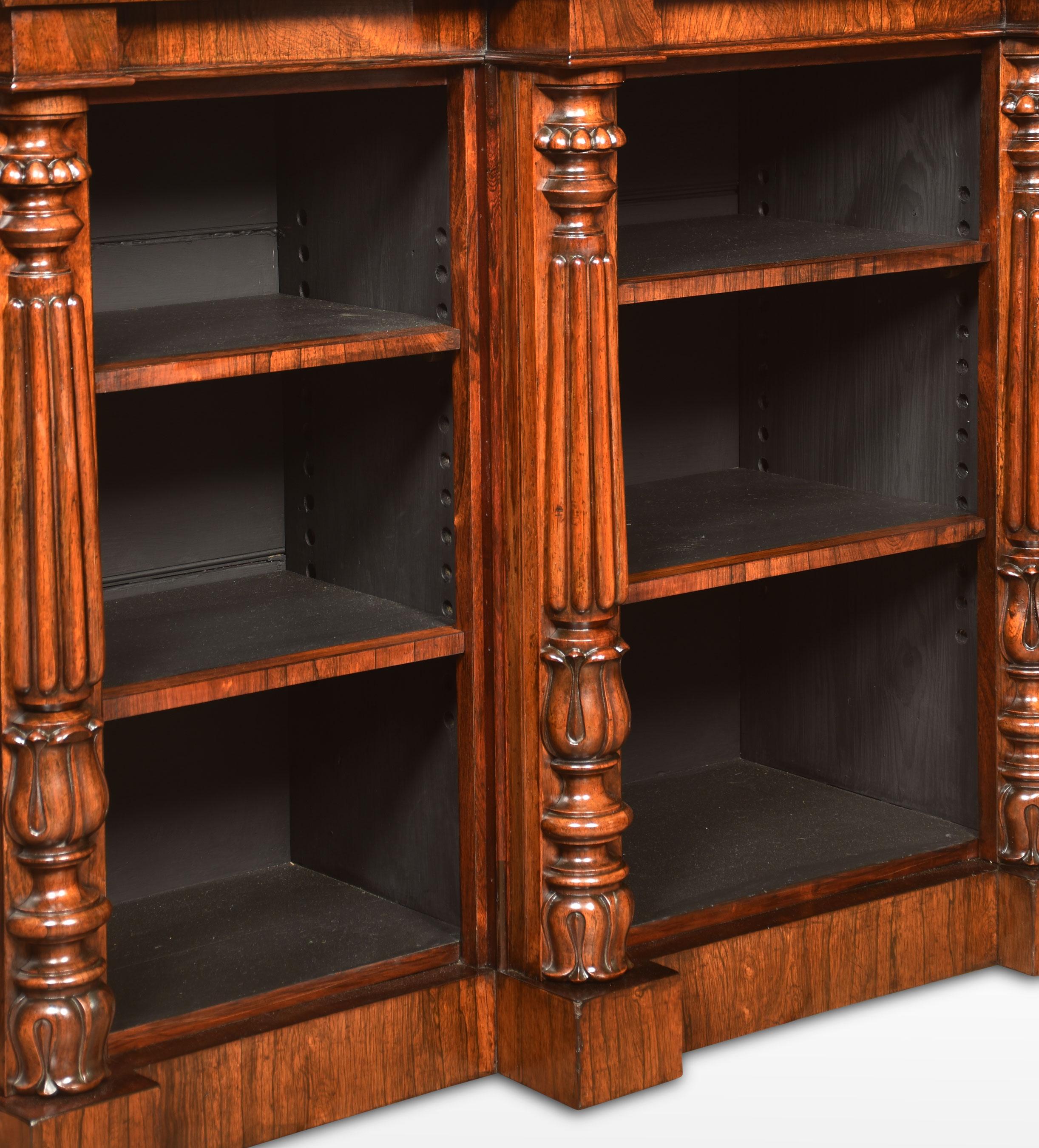 walnut open bookcase