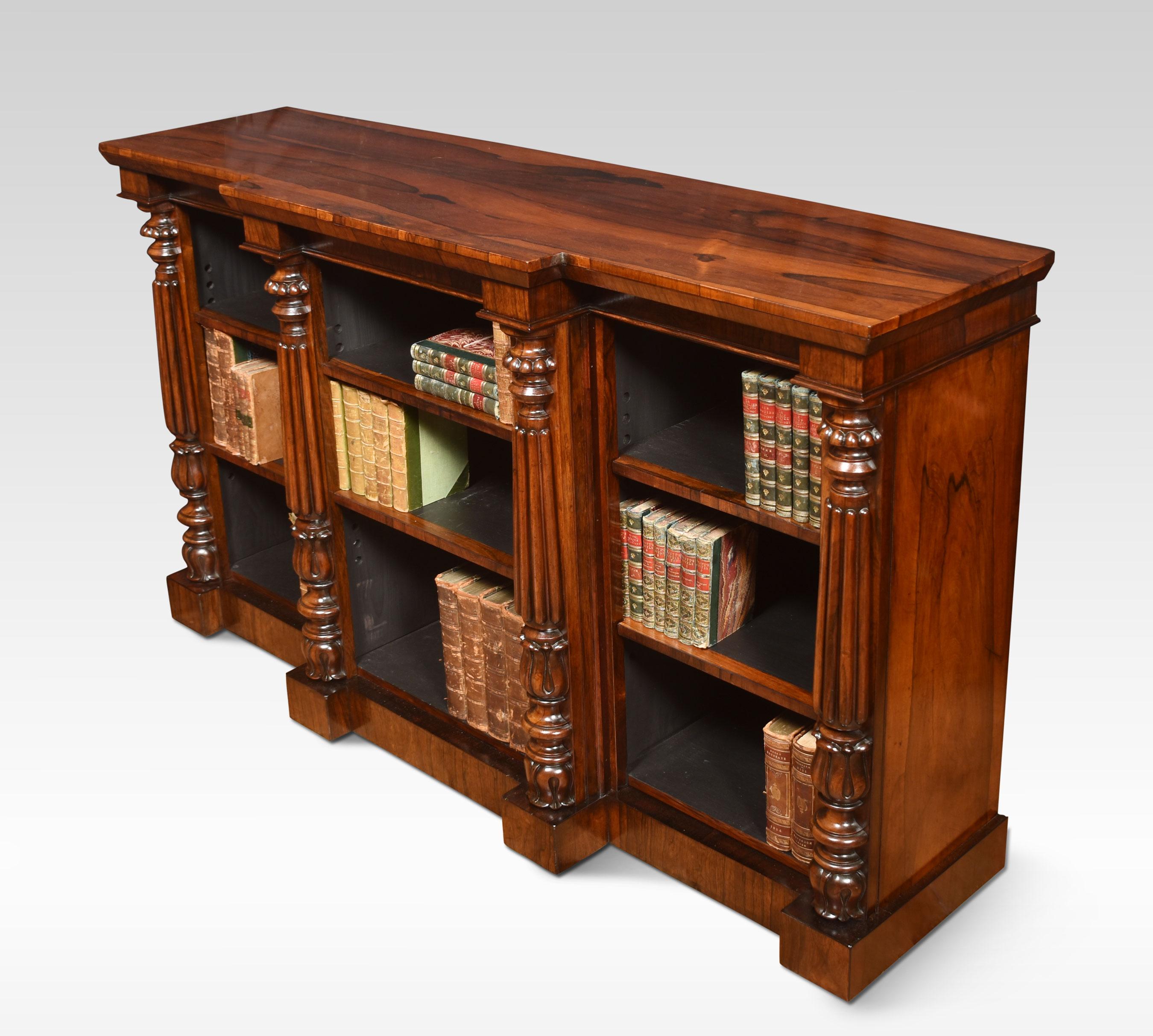 Walnut Breakfront Open Bookcase 2