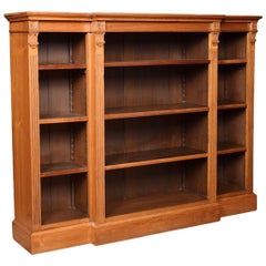 Walnut Breakfront Open Bookcase