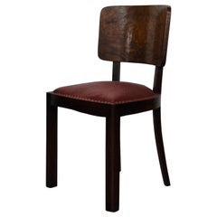 Walnut Briar Chairs Set with Original Fabric, Straps and Springs, Italy, 1930 Walnut Briar Chairs Set with Original Fabric, Straps and Springs, Italy, 1930