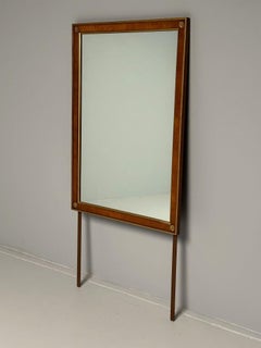 Walnut Bronze Mounted Hollywood Regency Wall or Dresser, Console Mirror