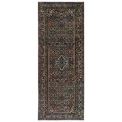 Handgeknüpfter Vintage Persischer Hamadan-Teppich aus Nussbaumbraun, Vintage