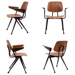 Walnut Brunswick Walnut Plywood Armchairs Eames DCM Jean Prouvé - a Set of 4