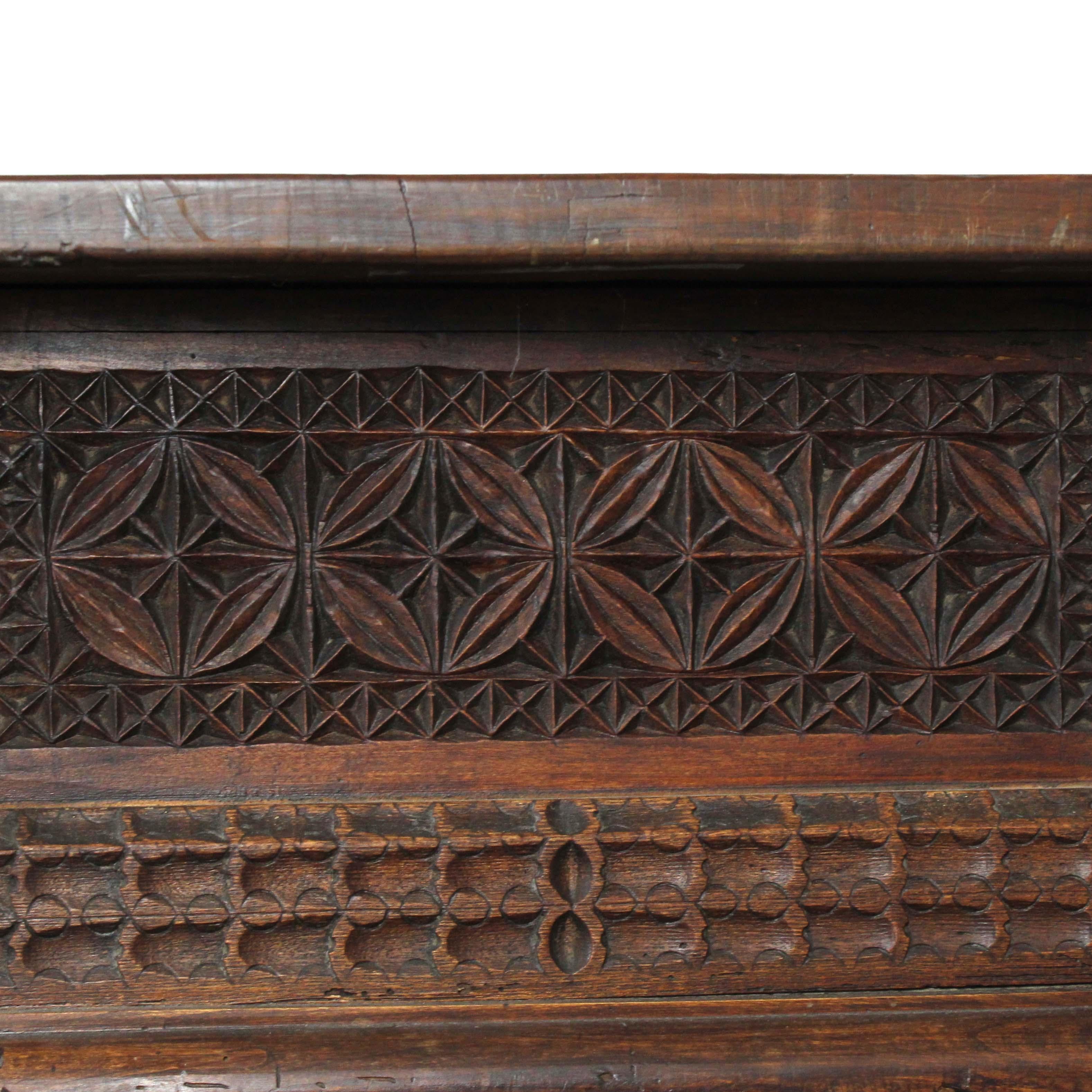 Walnut buffet table with turned legs and 